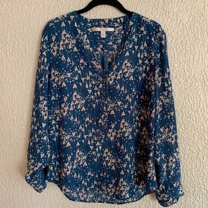 Lauren Conrad Floral Long Sleeve Button Up Blouse